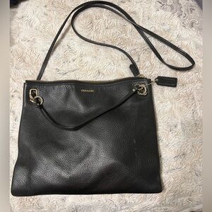 Black leather Coach purse